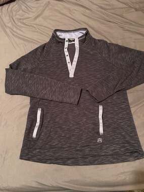 Avalanche Women's Heathered Snap-Button Fleece Pullover with Pockets, Size Large